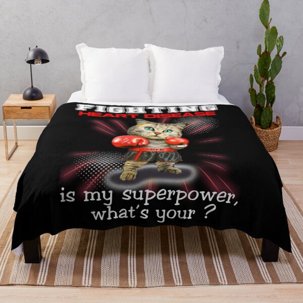 Item preview, Funny Cat Fighting Heart Disease Is My Superpower What's Your designed and sold by Kohend.