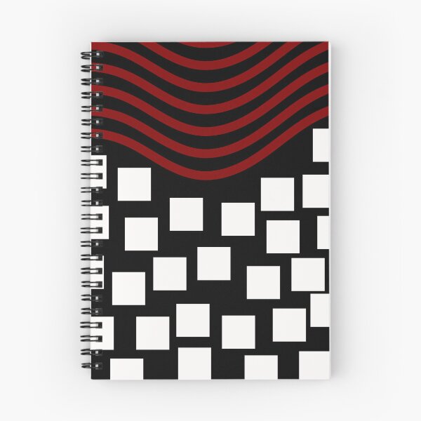 Item preview, Floating Geometric Square With  Red Waves All-over Pattern designed and sold by Allova-art.