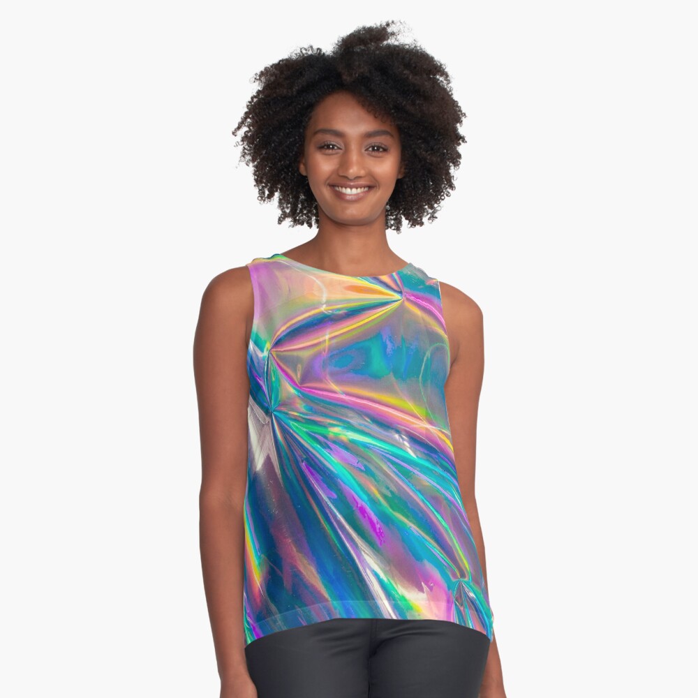 holographic Sleeveless Top for Sale by forbiddngoods