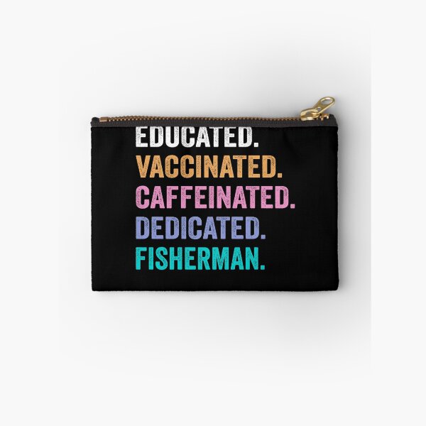 Item preview, Educated Vaccinated Caffeinated Dedicated fisherman shirt, Funny fisherman Christmas Gift designed and sold by xlnv.