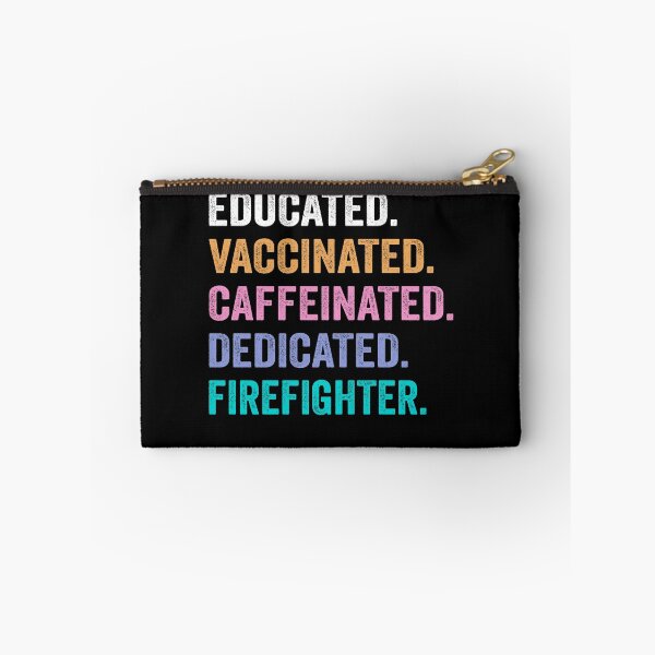 Item preview, Educated Vaccinated Caffeinated Dedicated firefighter shirt, Funny firefighter Christmas Gift designed and sold by xlnv.