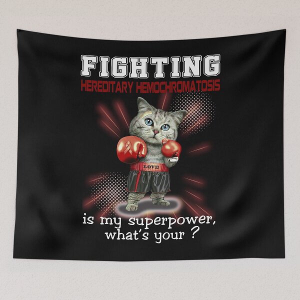 Item preview, Funny Cat Fighting Hereditary Hemochromatosis Is My Superpower What's Your designed and sold by Kohend.