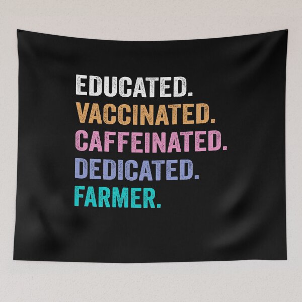 Item preview, Educated Vaccinated Caffeinated Dedicated farmer shirt, Funny farmer Christmas Gift designed and sold by xlnv.