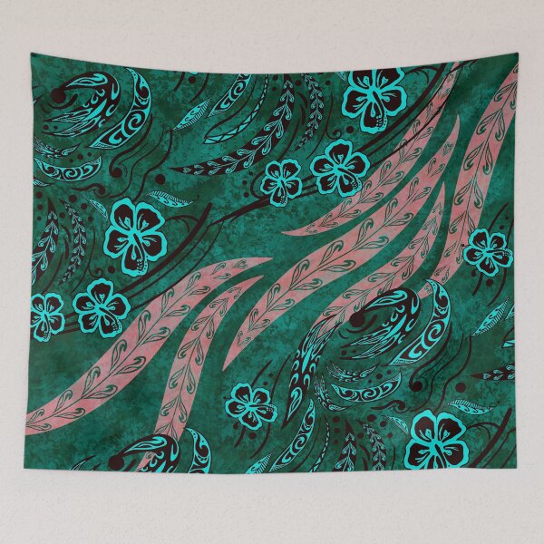 Item preview, Ocean Green Hawaiian Wild Tribal Splash designed and sold by sunnthreads.
