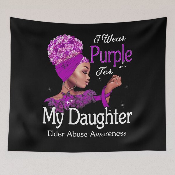 Item preview, Elder Abuse Awareness Black Girl I Wear Purple For My Daughter designed and sold by tenjun16.