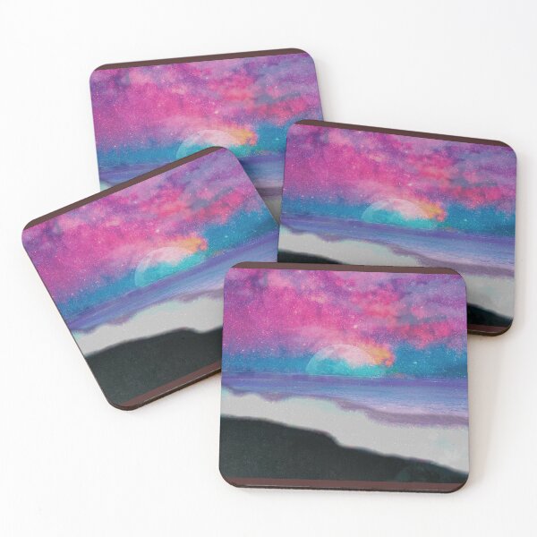 Item preview, Dreamy Inspiring Beautiful Colorful Starry Moonlit Ocean Sea View at the Beach designed and sold by justgateau.