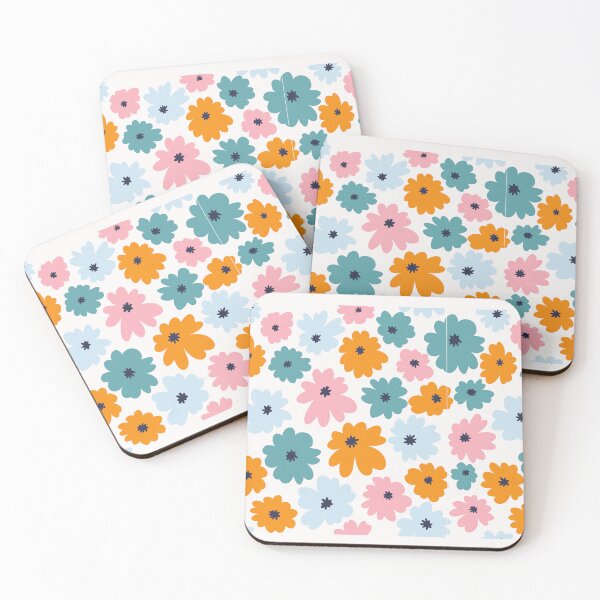 Item preview, Colorful cute Flowers - Colorful Floral Pattern - White flowers - Spring Essentials designed and sold by NotUrAverageART.