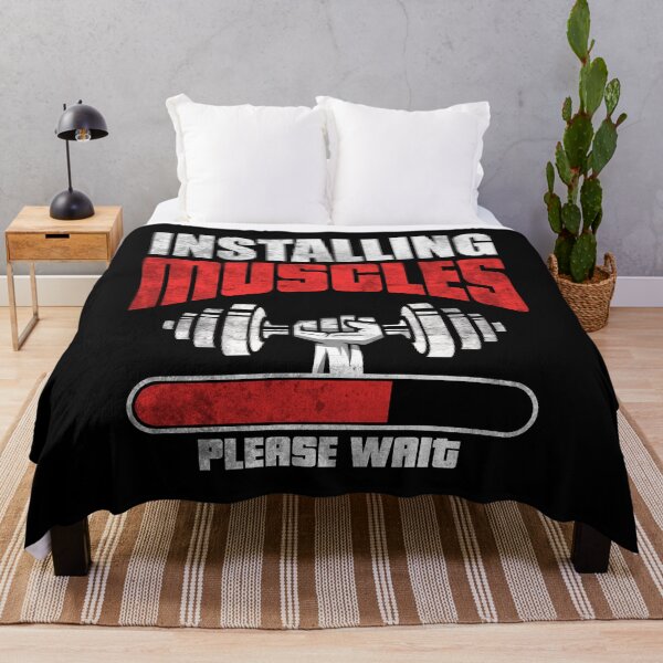 Item preview, Installing Muscles Please Wait - Funny Workout designed and sold by motivationaltee.
