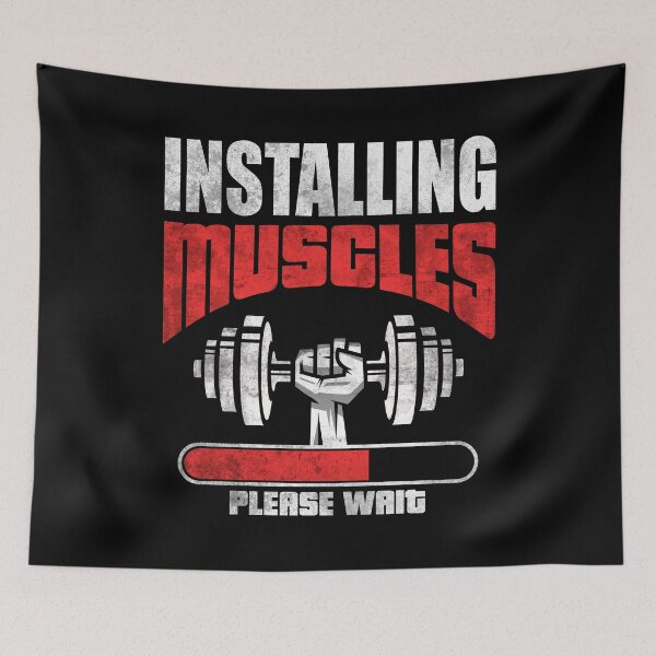 Item preview, Installing Muscles Please Wait - Funny Workout designed and sold by motivationaltee.