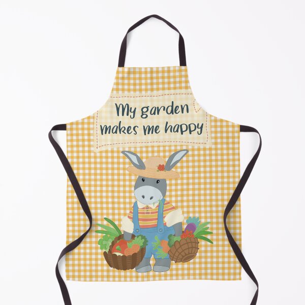 Item preview, My garden makes me happy, cute picture with a gardener with his own grown vegetables designed and sold by marina63.