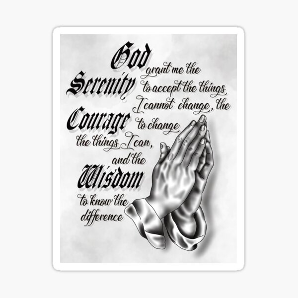 Serenity Prayer Sticker For Sale By Venceremos Redbubble