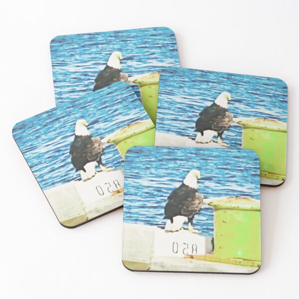 Item preview, Bald Eagle sitting On Pier In Cape Canaveral, FL designed and sold by AJDesignsstuff.