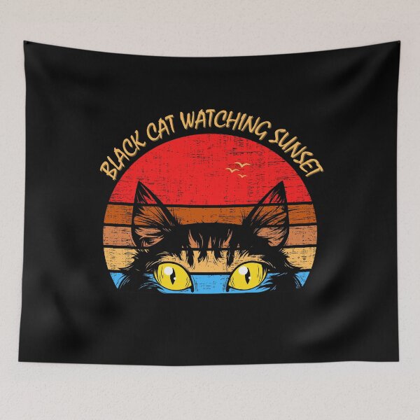 Item preview, Black Cat Watching Sunset designed and sold by yassooarts.