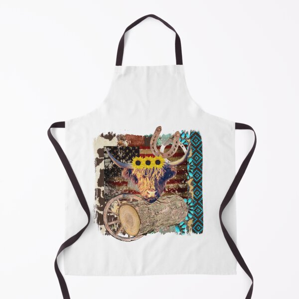 Item preview, Western Patriotic Scottish Highland Cow  designed and sold by speakupandshine.