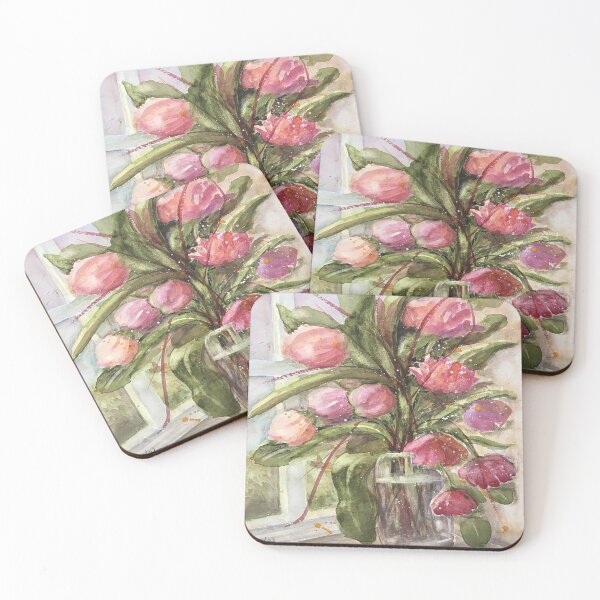 Item preview, Tulips on a Windowsill  fd1 designed and sold by Joan Elizabeth Ortiz designs.