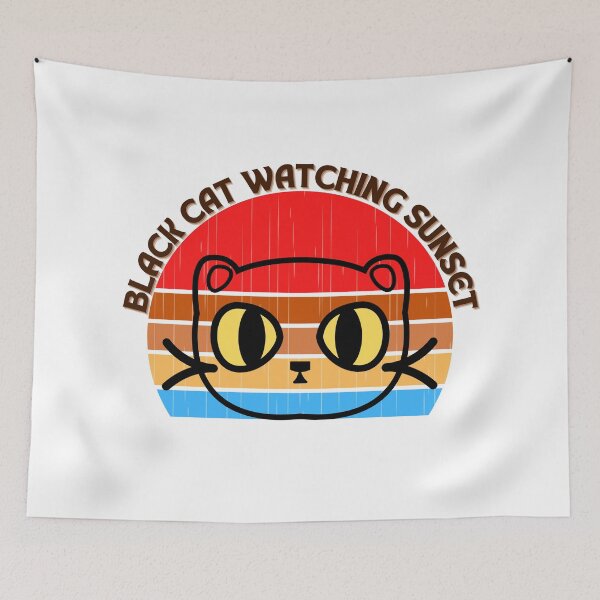 Item preview,  Black Cat Watching Sunset designed and sold by yassooarts.
