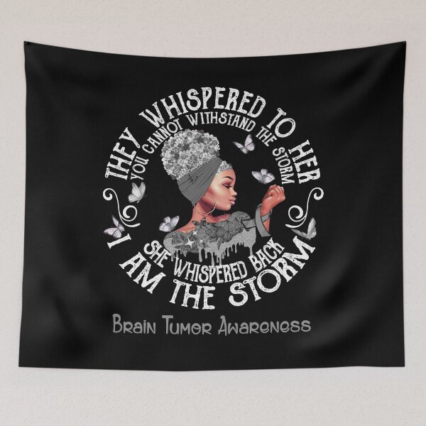 Item preview, Black Girl Fighter Strong I Am The Storm Brain Tumor Awareness designed and sold by Mnrshirley.