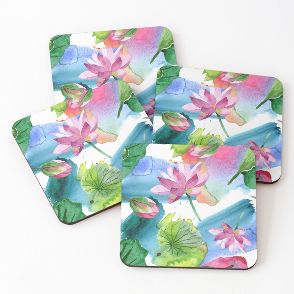 Item preview, Watercolor Lotus Flowers Botanical  designed and sold by silviaol.