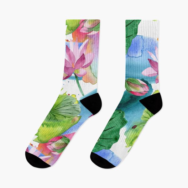 Item preview, Watercolor Lotus Flowers Botanical  designed and sold by silviaol.