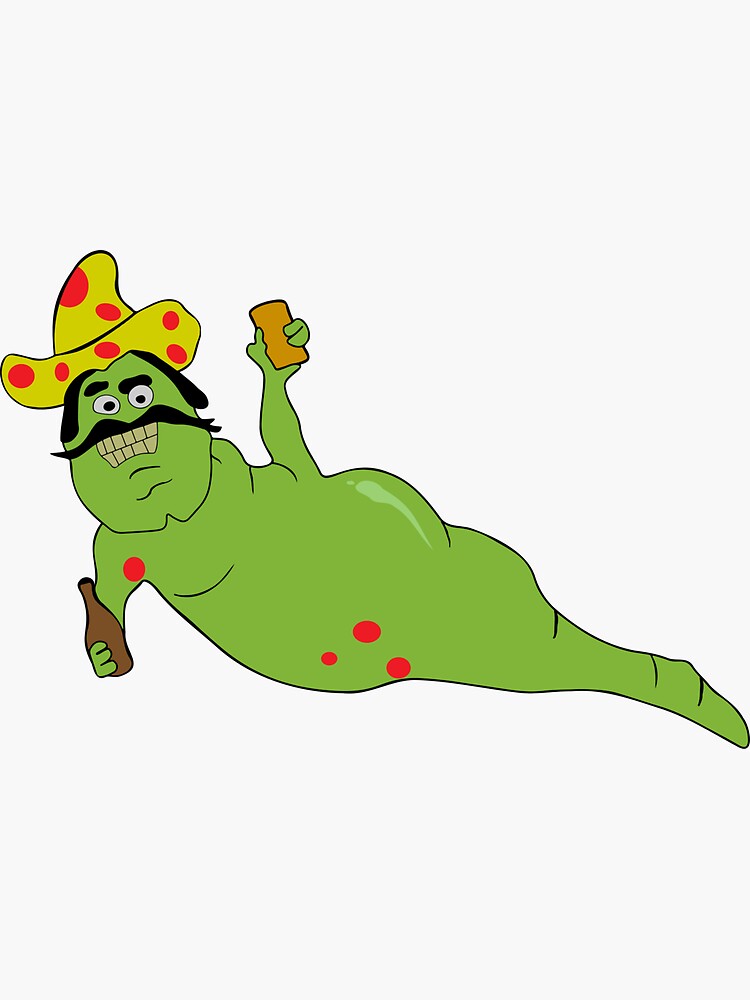 Solid Green Mexican Drinking Worm from Bridesmaids Sticker for