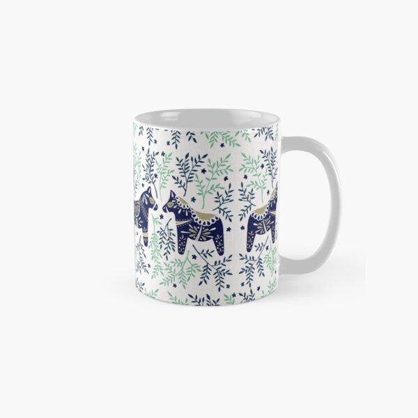 Swedish Dala Horse – Navy & Mint Palette Classic Mug