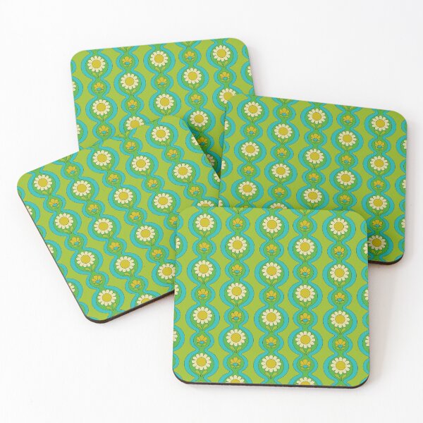 Item preview, Flower Chain Pattern green designed and sold by Audrey Herbertson.
