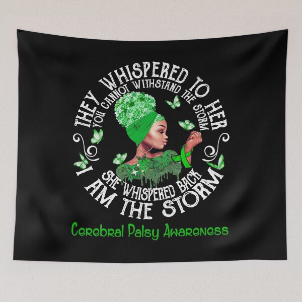 Item preview, Black Girl Fighter Strong I Am The Storm Cerebral Palsy Awareness designed and sold by Mnrshirley.