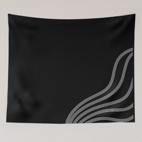 Aperçu de l'œuvre Ondes de lignes minimalistes (noir et blanc) créée et vendue par kalanisart.