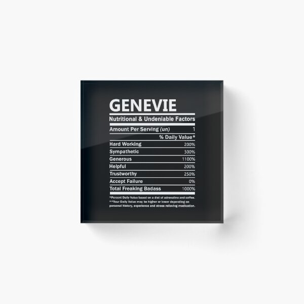 Item preview, Genevie Name T Shirt - Genevie Nutritional And Undeniable Factors Gift Item Tee designed and sold by lanawalton.