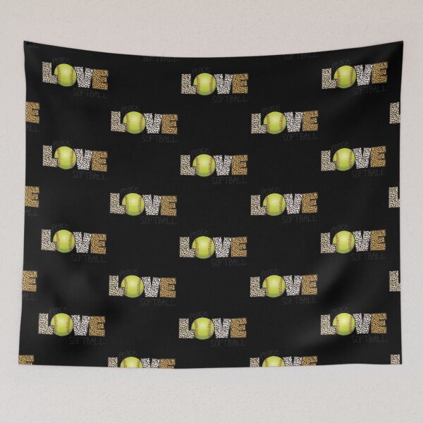 Item preview, Peace Love Softball Leopard Skin Heart Fastpitch designed and sold by 99Fastpitch.