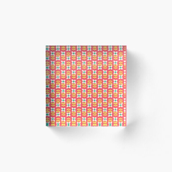 Bohemian Flower Patterns Acrylic Block