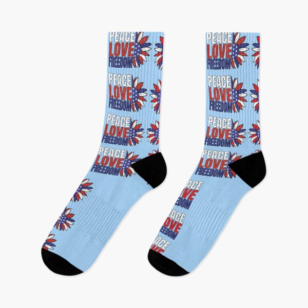 Item preview, Peace Love Freedom Red White and Blue Flower with Stars designed and sold by MadMando.