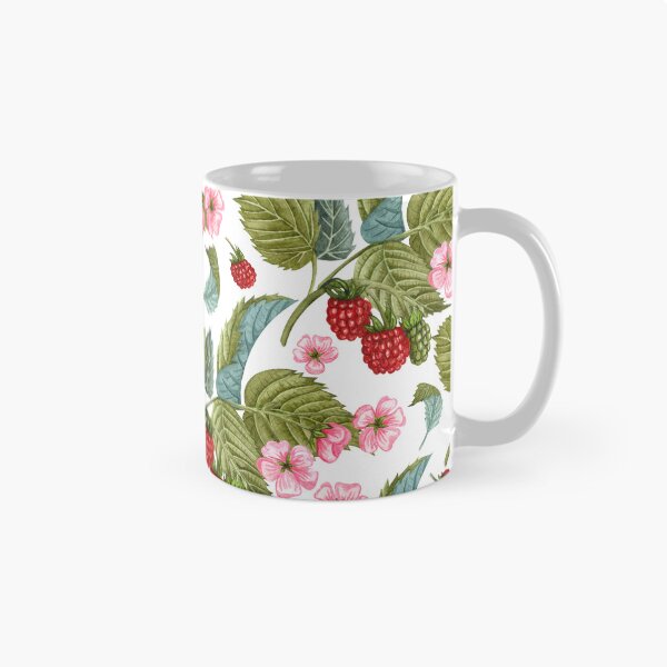 Item preview, Raspberry Branches with Leaves and Flowers Pattern designed and sold by silviaol.