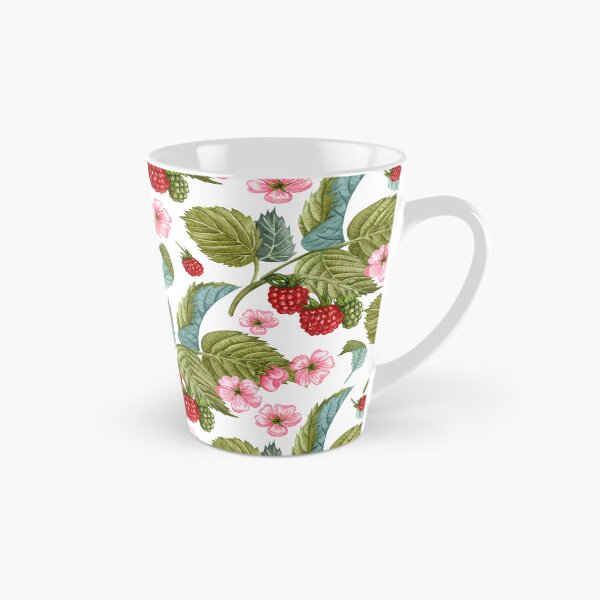 Item preview, Raspberry Branches with Leaves and Flowers Pattern designed and sold by silviaol.