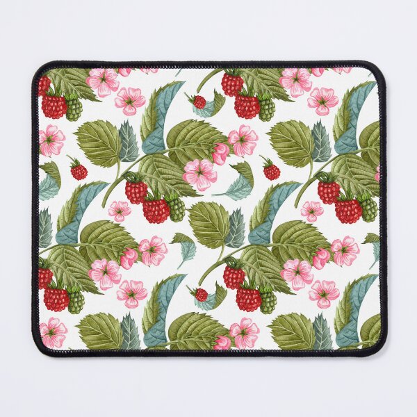 Item preview, Raspberry Branches with Leaves and Flowers Pattern designed and sold by silviaol.