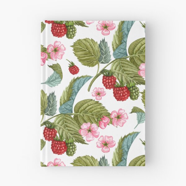 Item preview, Raspberry Branches with Leaves and Flowers Pattern designed and sold by silviaol.