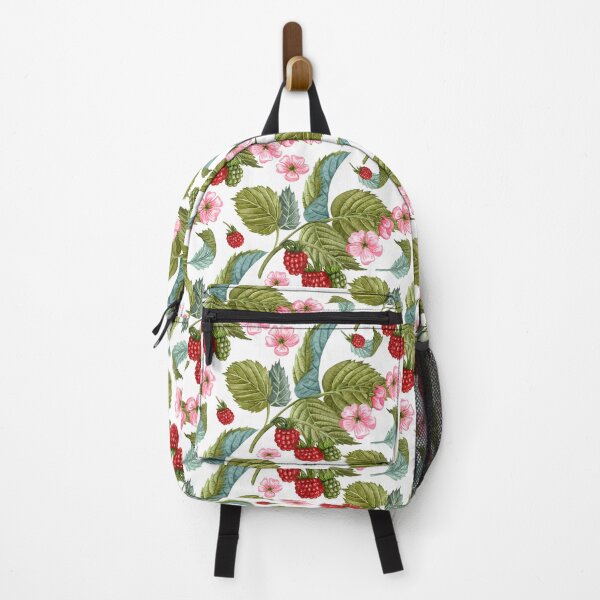 Item preview, Raspberry Branches with Leaves and Flowers Pattern designed and sold by silviaol.