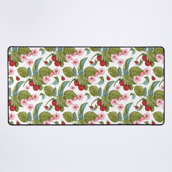 Item preview, Raspberry Branches with Leaves and Flowers Pattern designed and sold by silviaol.