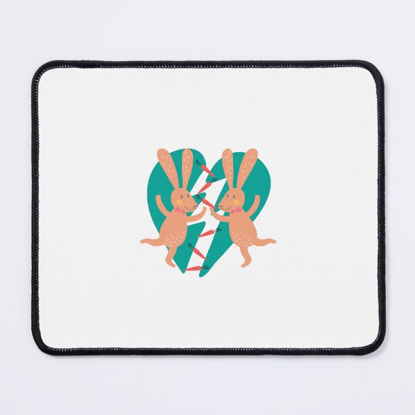 Item preview, Mischievous Cute Bunny with Carrots Broken Heart  designed and sold by tagmoj.