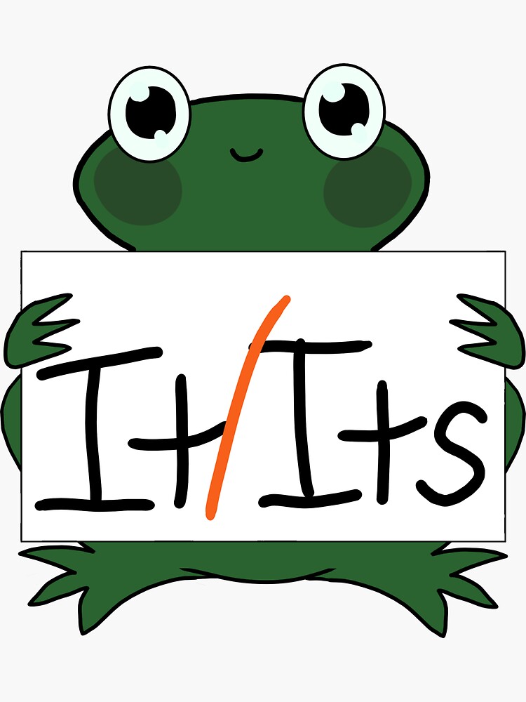 "It/Its Pronouns Pin Frog Neopronouns It" Sticker by SpelltheBee Redbubble