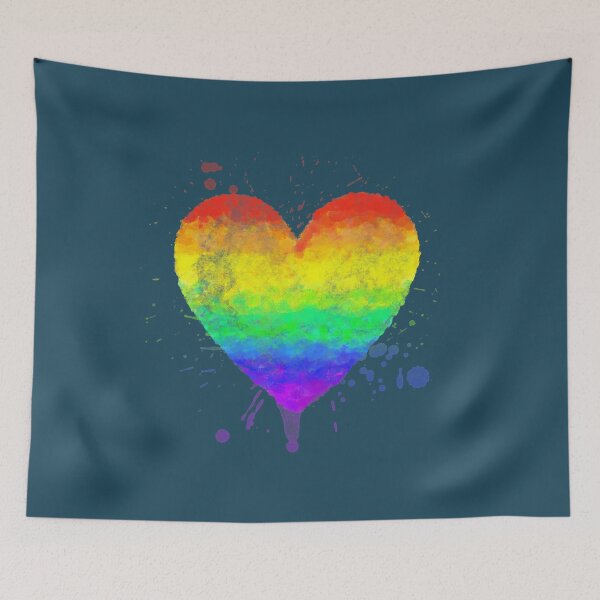 Item preview, Estilo Desvanecido Dibujado Mano Arco Iris Corazón Orgullo Gay Salpicaduras designed and sold by MiridaSolano.