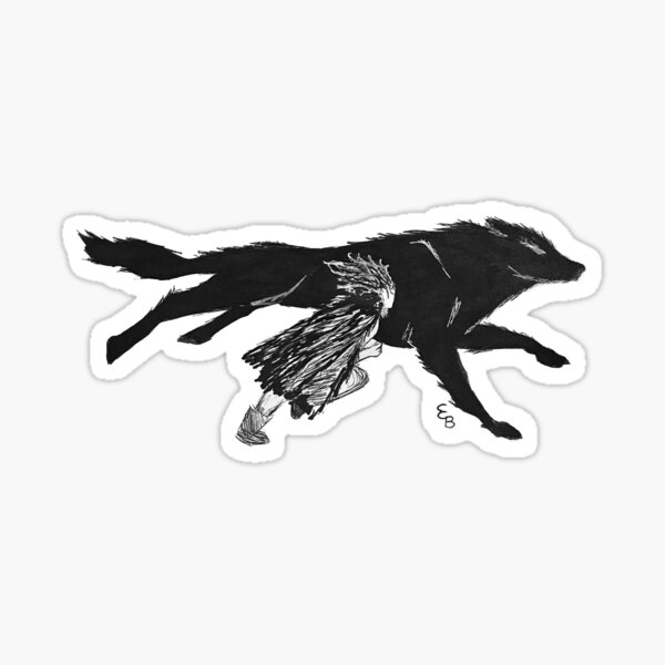 Running Wolf Sticker