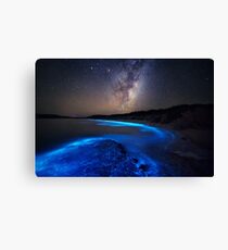 Milky Way Over Sea Sparkle Bay Canvas Print