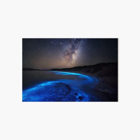 Milky Way Over Sea Sparkle Bay Art Board Print