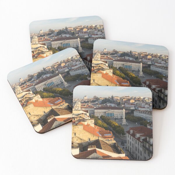 Item preview, Sun and Shade Over Rossio Square in Lisbon Portugal designed and sold by Georgia Mizuleva.