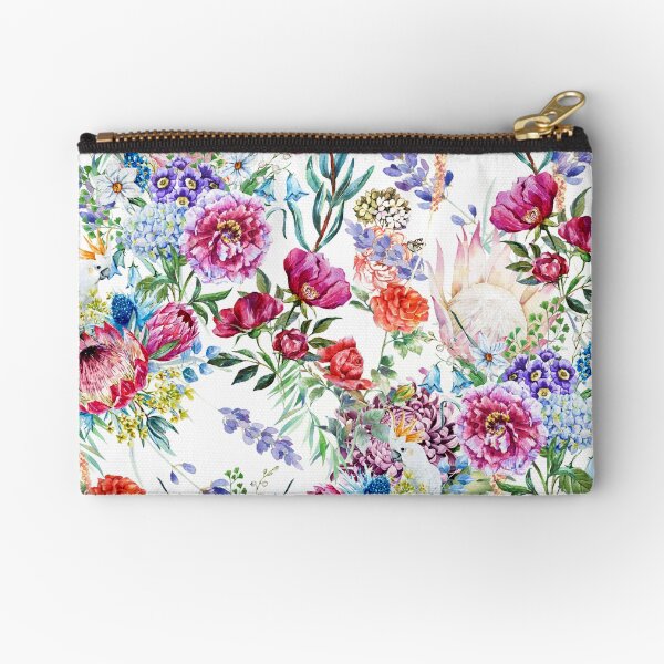 Aquarell Blumenmuster Täschchen