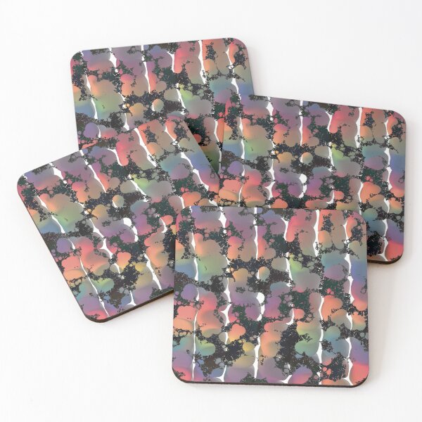 Item preview, Rainbow Splatter Globs, Splashes and Stripes on Black and White designed and sold by cherdoodles.