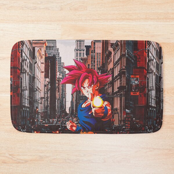 Item preview, Goku SSJ God Street Art | Dragon Ball Super Design | New York City Vibes | Epic Anime Wall Decor designed and sold by ImaginkAnime.