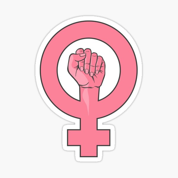 Pink Feminist Women Female Gender Sign Fist Sticker For Sale By Totalitydesigns Redbubble 