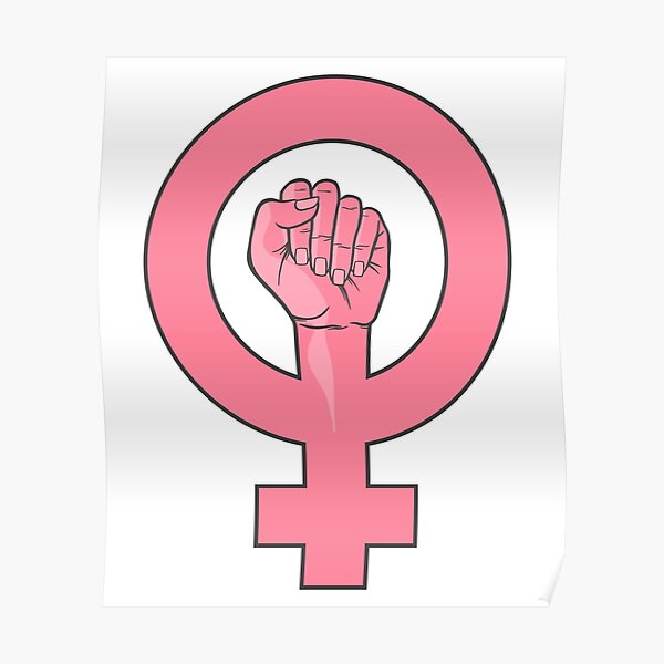 Pink Feminist Women Female Gender Sign Fist Poster For Sale By Totalitydesigns Redbubble 